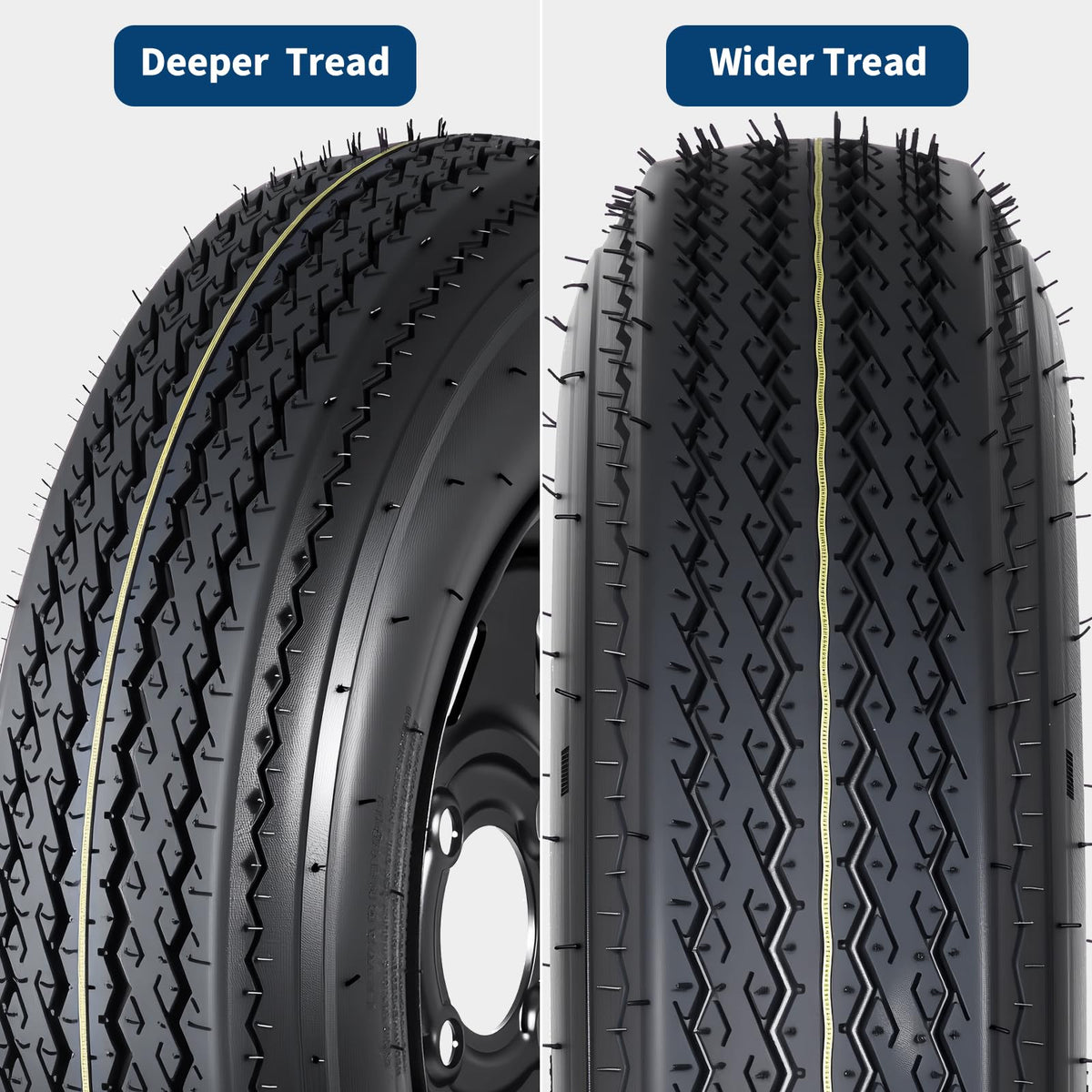 2-Pack 5.30-12 Trailer Tires with Rim, 6-Ply, 1050 LBS Load I9858