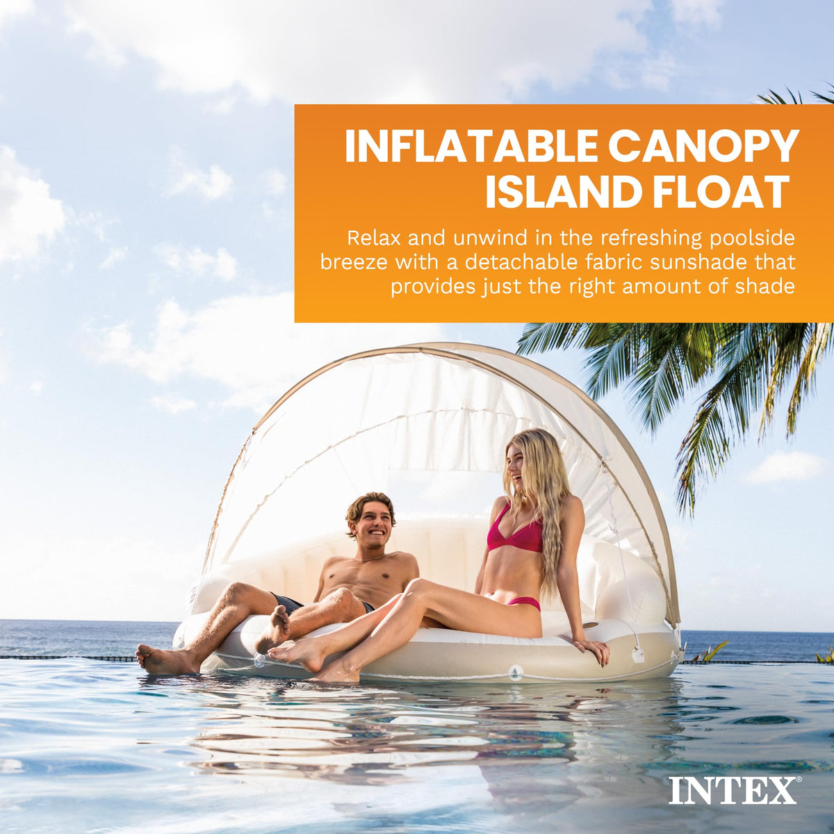 Inflatable Pool Float Lounge with Sunshade M921