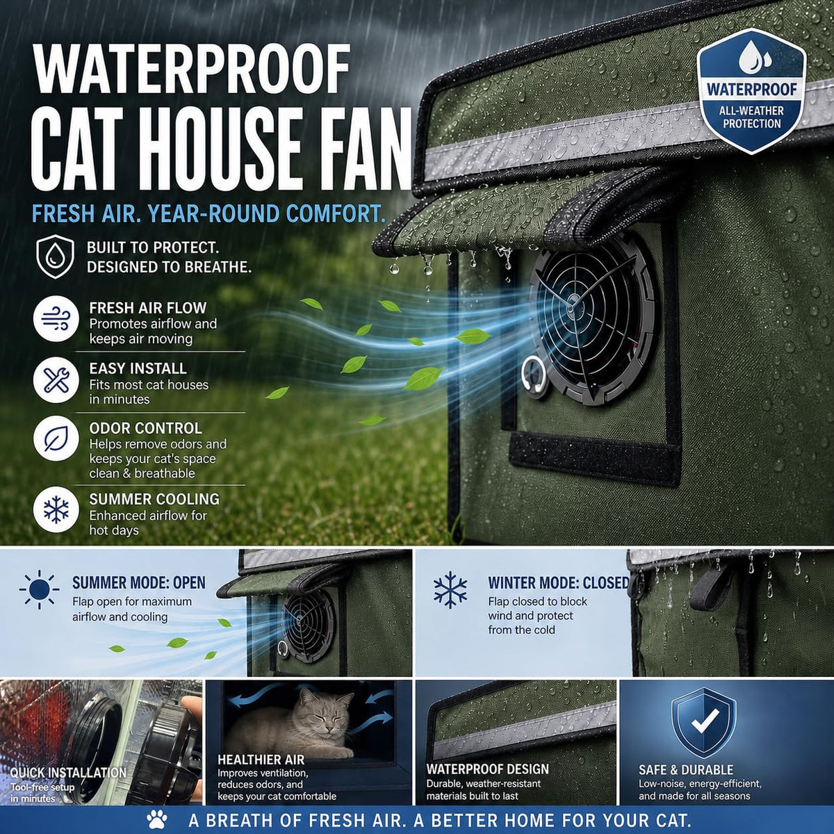 Waterproof Insulated Outdoor Cat House P762143