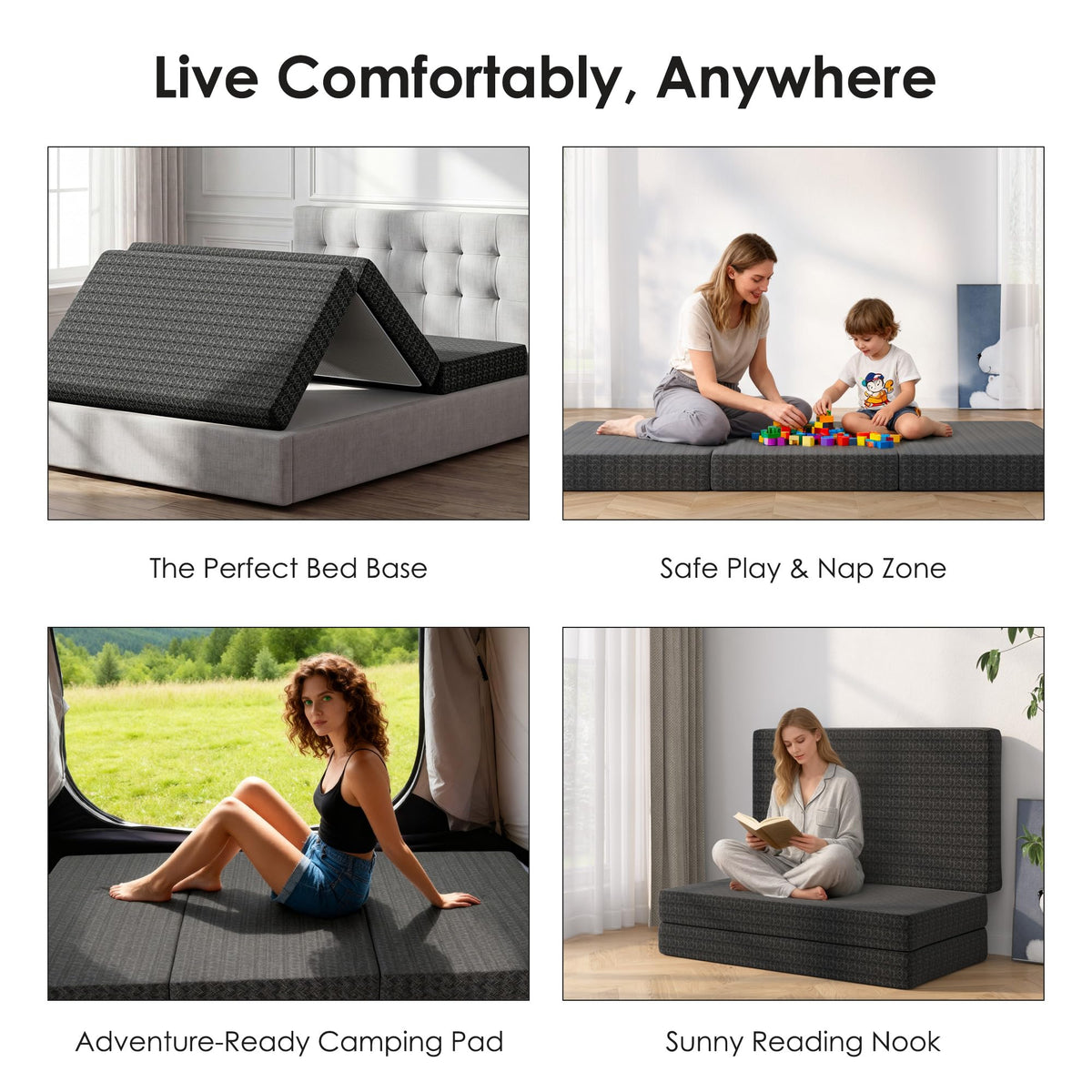 Queen Tri-Fold Memory Foam Mattress T7065