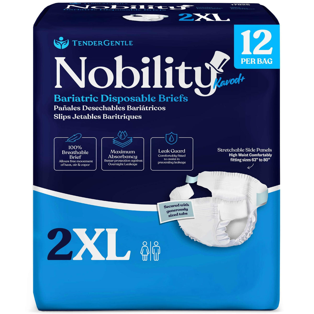 2XL Disposable Adult Diapers with Tabs P2836