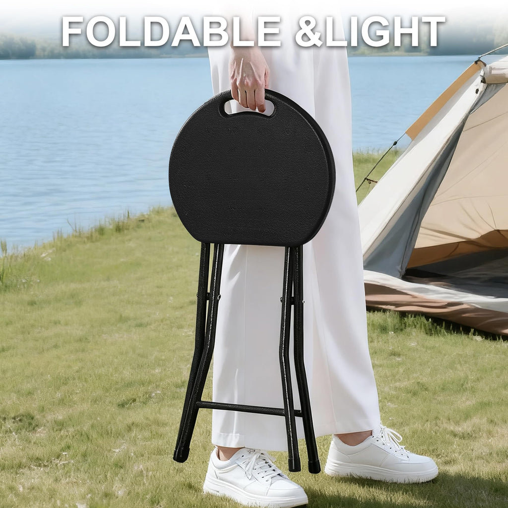 Black Folding Stool with Handle F261