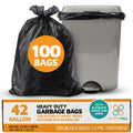 Black 42-Gallon 1.5 Mil Tall Trash Can Liners F110452