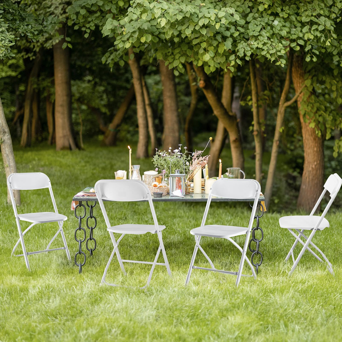White 10 Pack Folding Chair with 330-Pound Capacity N368