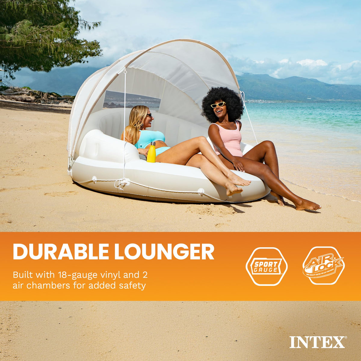 Inflatable Pool Float Lounge with Sunshade M921