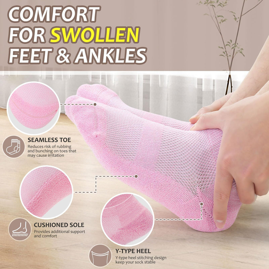 5 Pairs Non-Binding Low Cut Diabetic Socks Size 9-11 Q1498