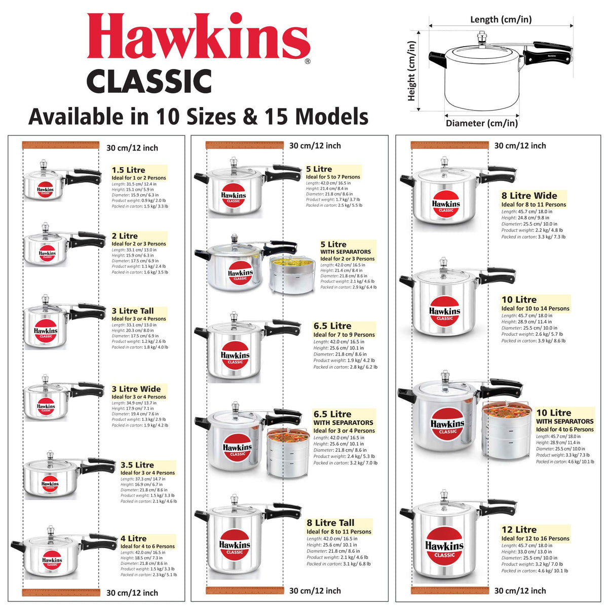 3L Aluminium Pressure Cooker M756