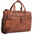 Brown 17-inch Genuine Leather Laptop Briefcase K424528