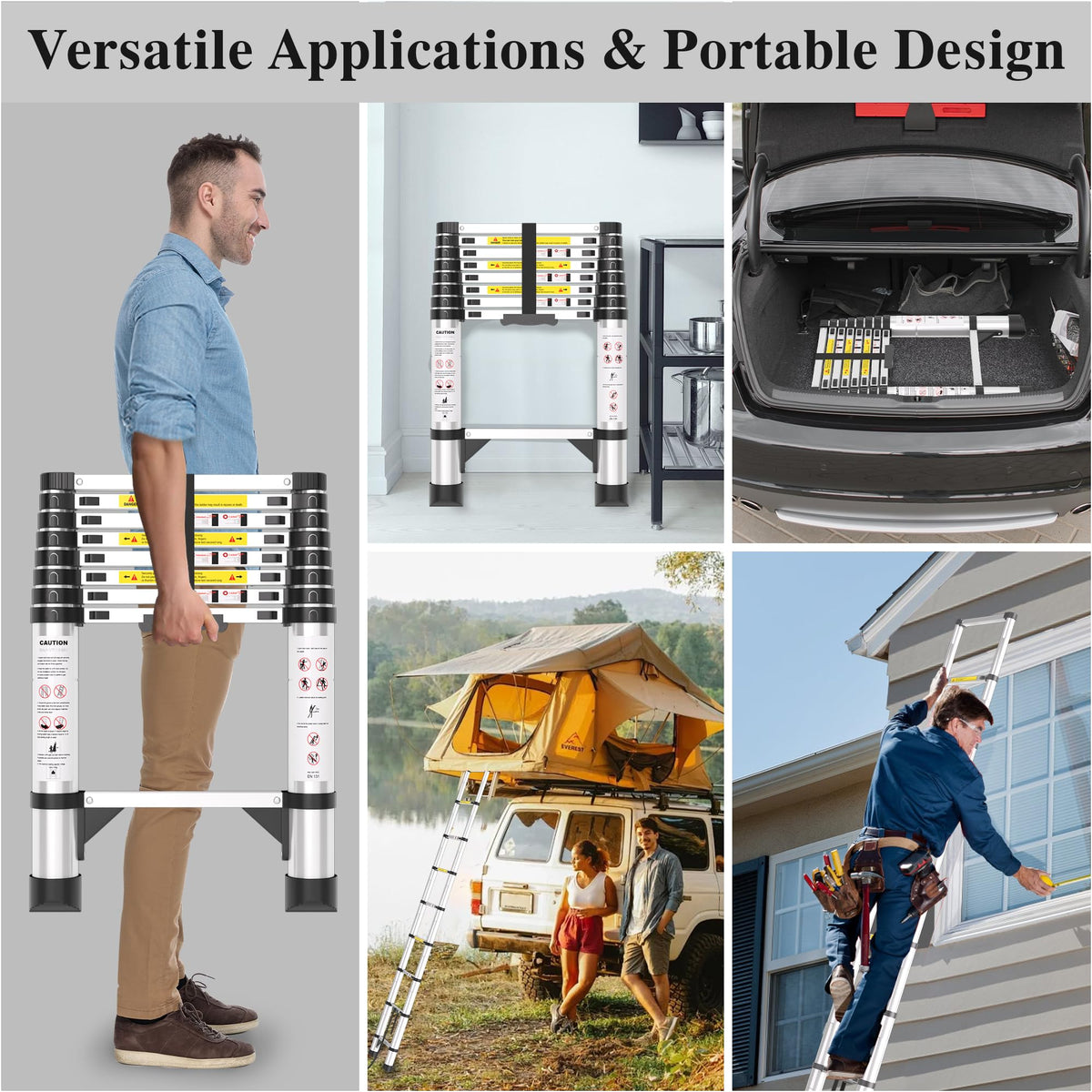 8.5 FT Aluminum Telescoping Ladder U5076