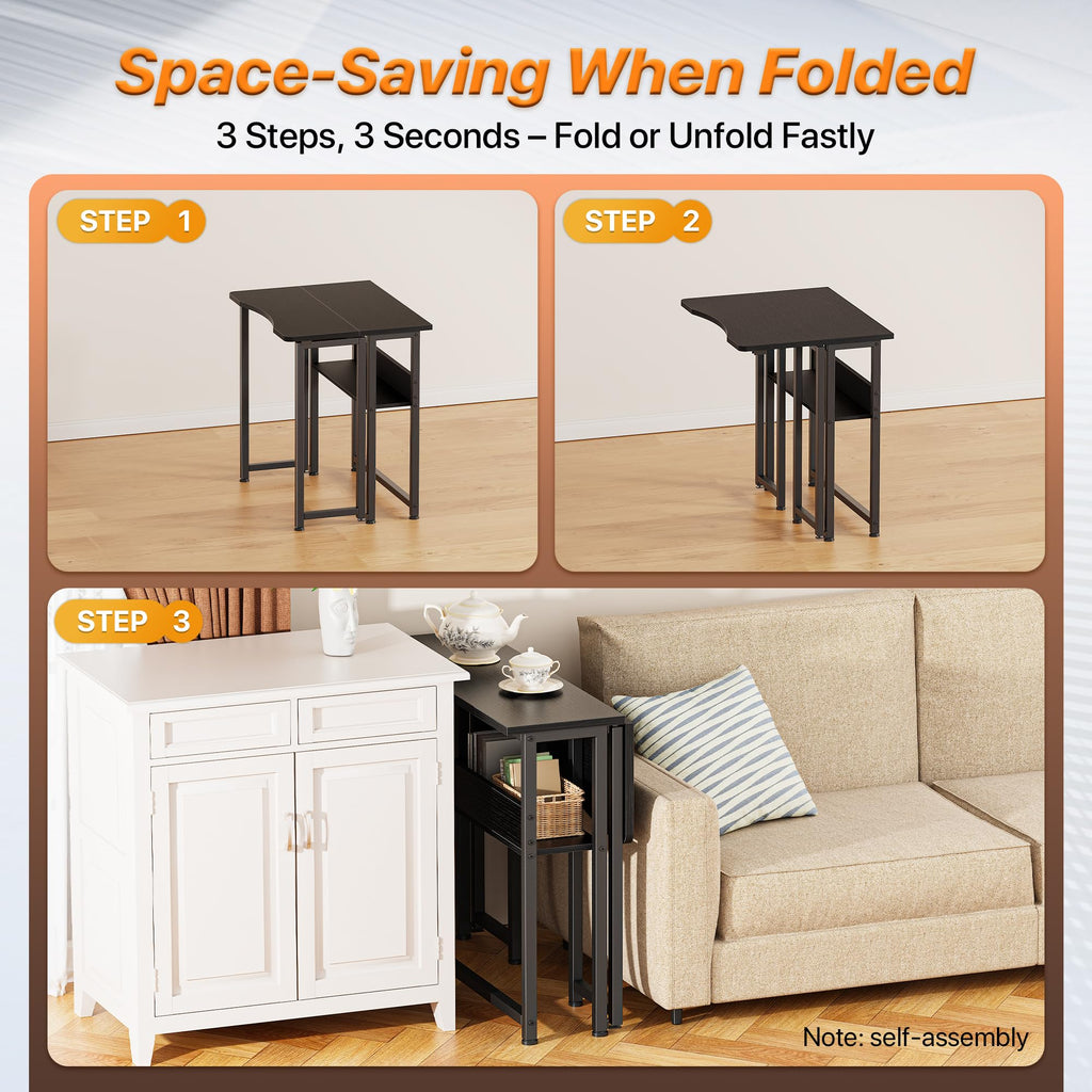 Folding Desk with Storage Shelf Q417