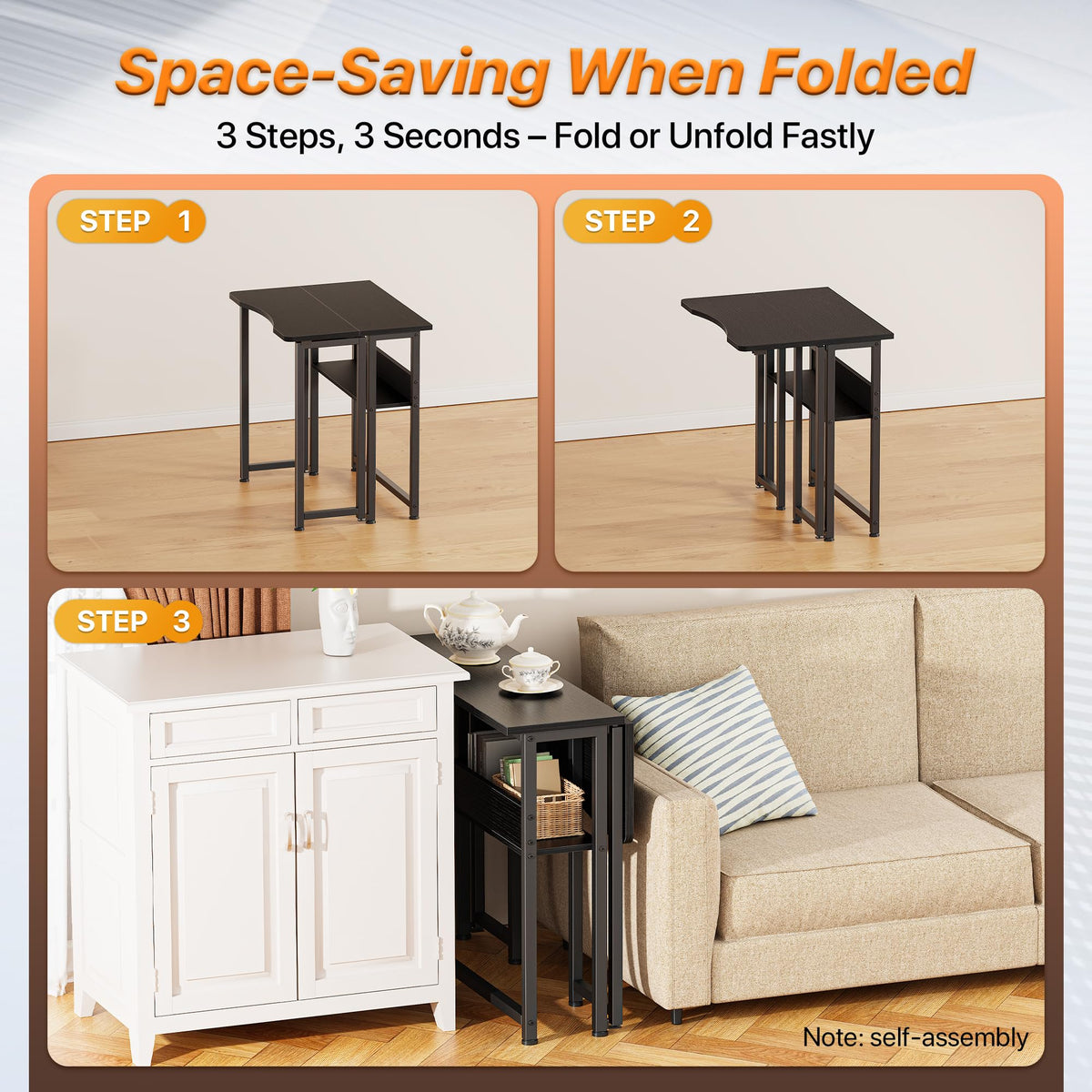 Folding Desk with Storage Shelf Q417