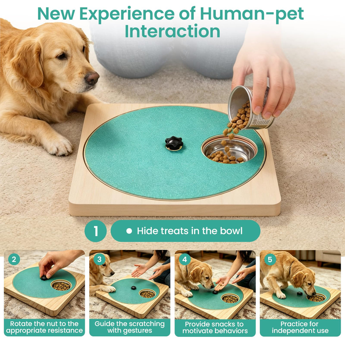 Wooden Dog Nail Scratch Board with Treat Box E95828