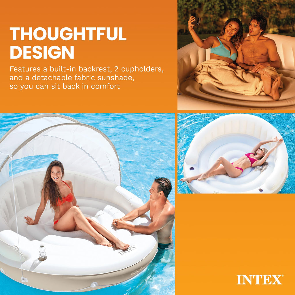 Inflatable Pool Float Lounge with Sunshade M921