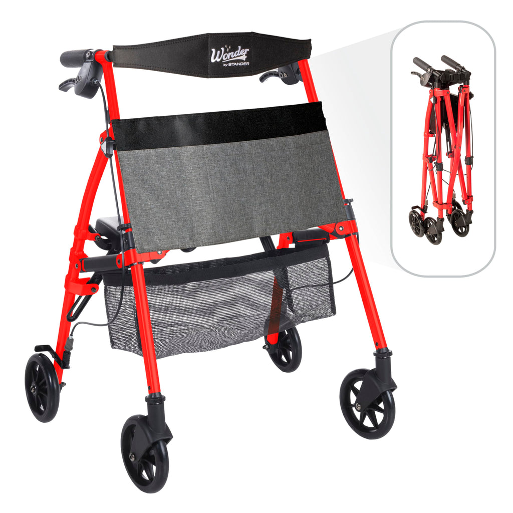 Lightweight Folding Mobility Aid with Four Wheels and Seat Z968