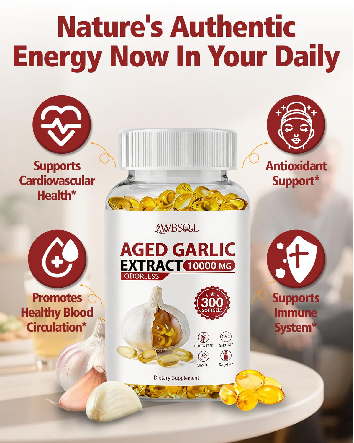 Aged Garlic Extract 10,000 mg 300 Softgels R342