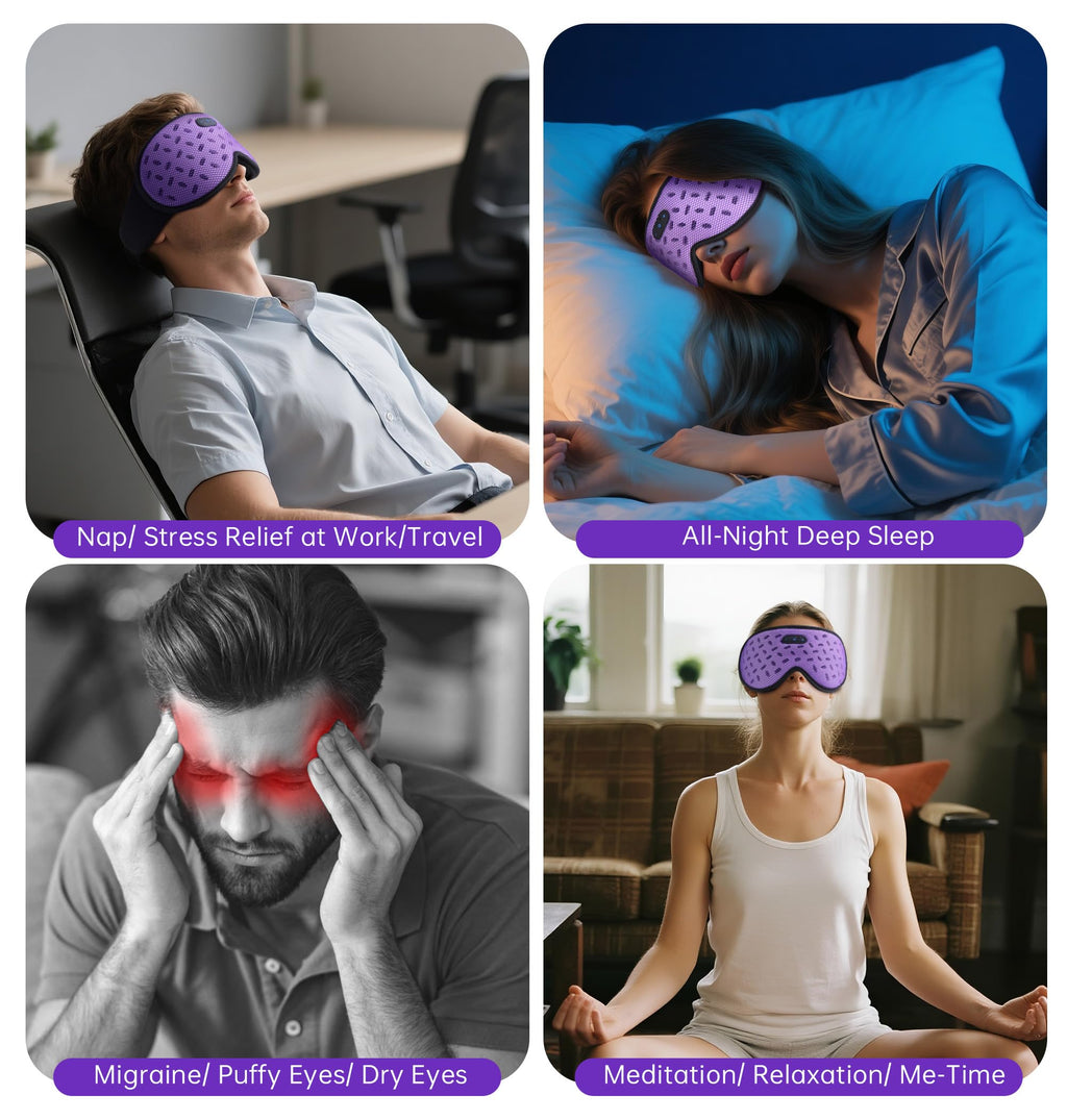 Bluetooth Sleep Mask Headphones with Hot Cold Compress V896