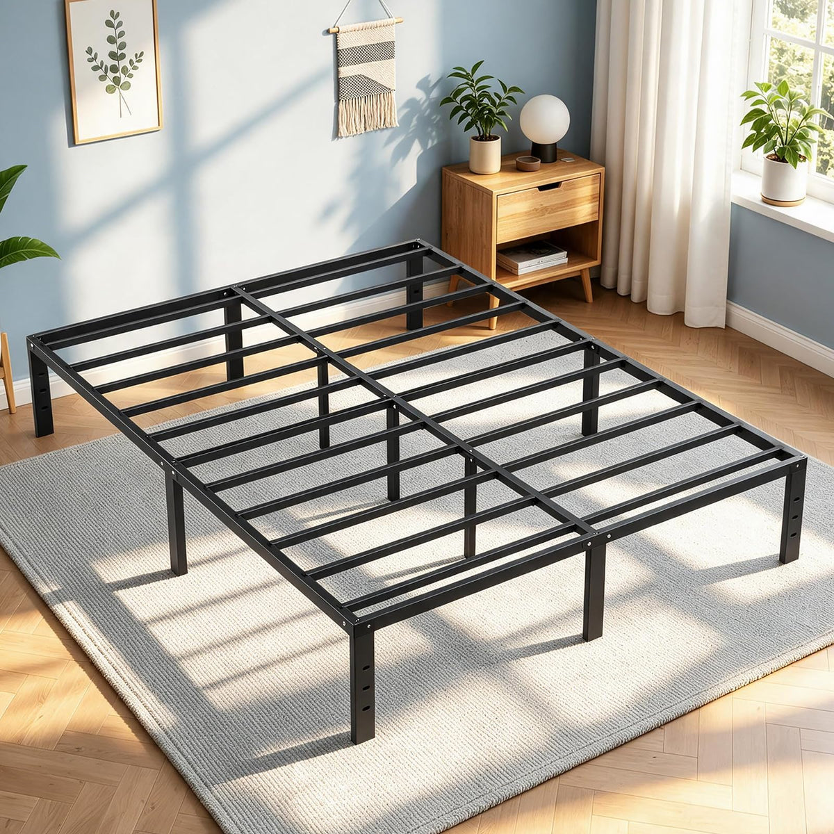 Queen Metal Platform Bed Frame with Storage H494334