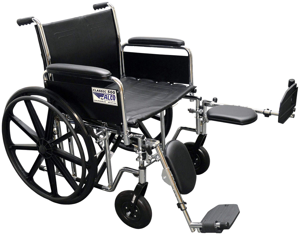 22" Heavy Duty Chrome Wheelchair with Removable Full Arms A348913