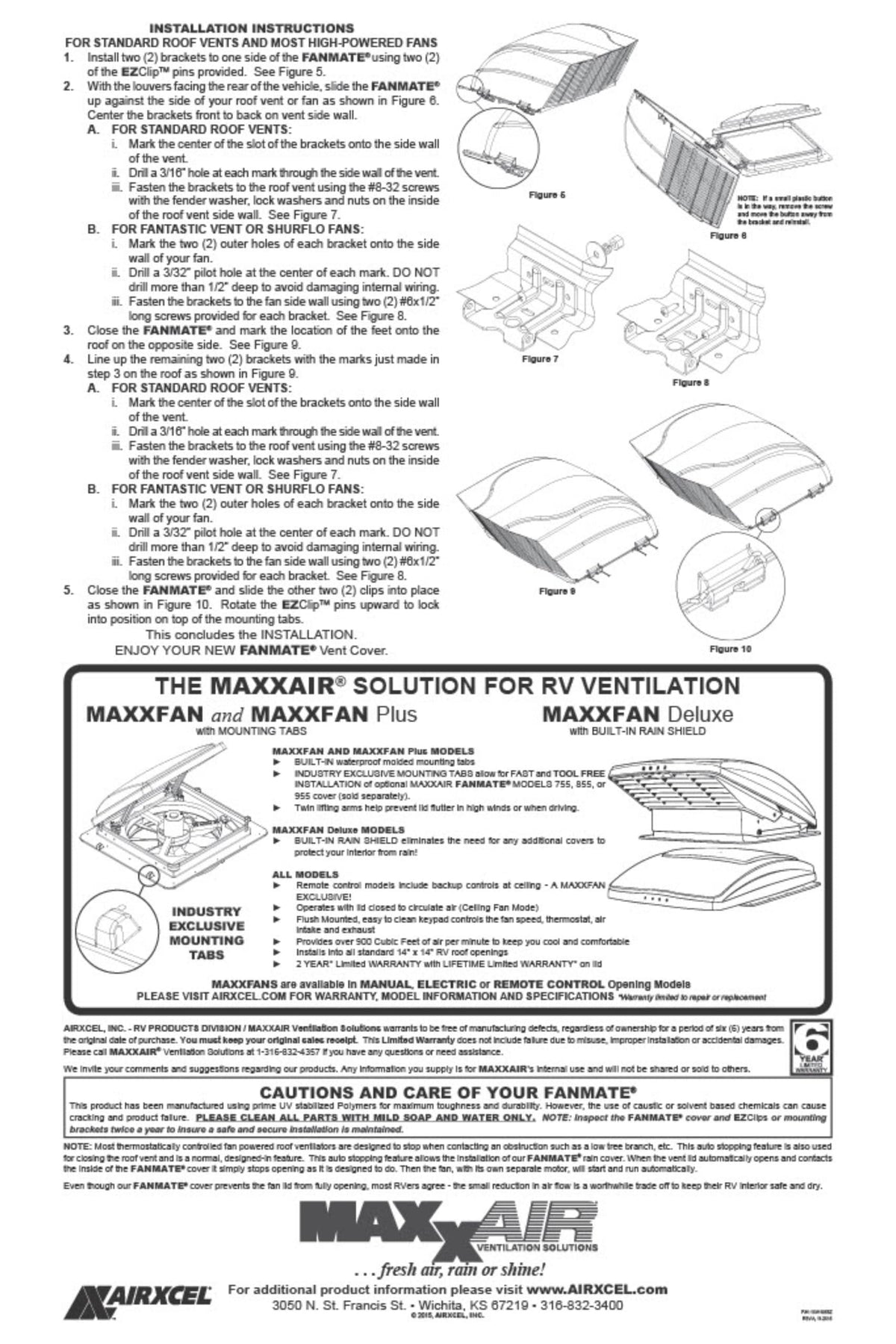White RV Roof Vent Cover E6537
