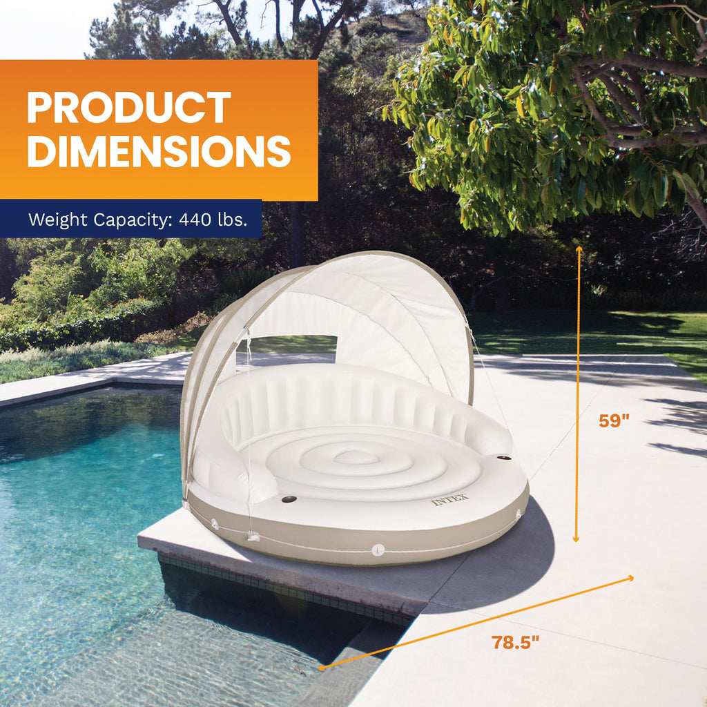 Inflatable Pool Float Lounge with Sunshade M921