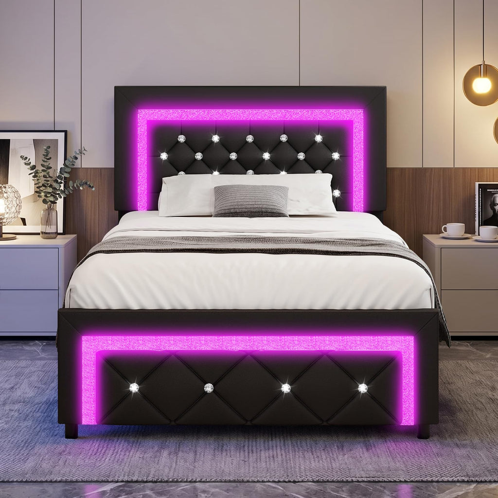 Twin Bed Frame with LED Lights R126571