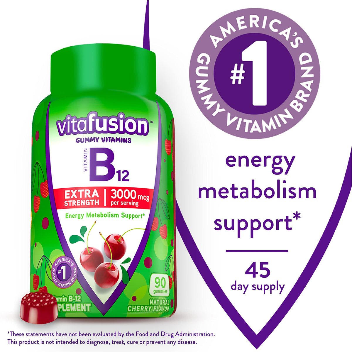 Beetroot Chews and B12 Gummies, 90 Count Cherry Flavor R684795