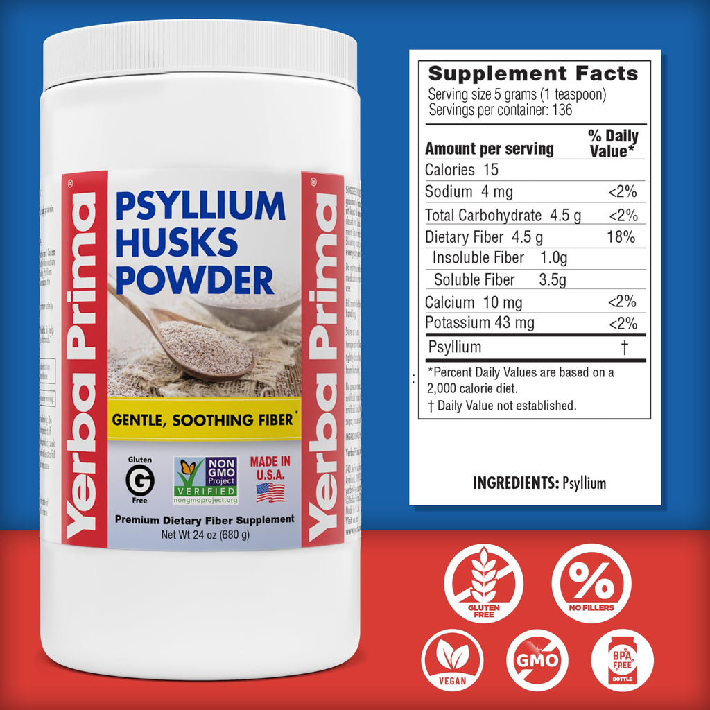 24 oz Unflavored Psyllium Husk Powder Fiber Supplement D162117