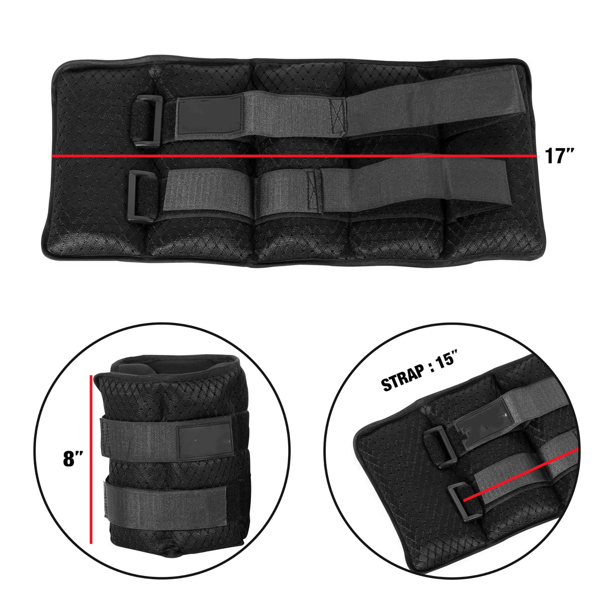 Adjustable Wrist & Ankle Weights 10-Pound Pair X981