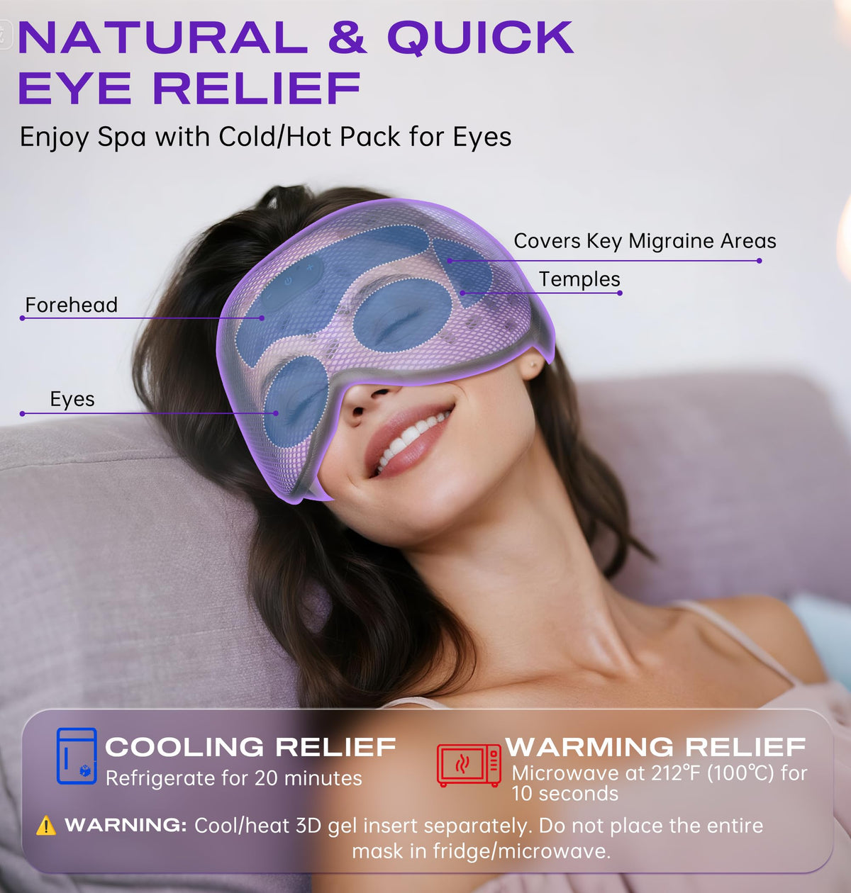 Bluetooth Sleep Mask Headphones with Hot Cold Compress V896