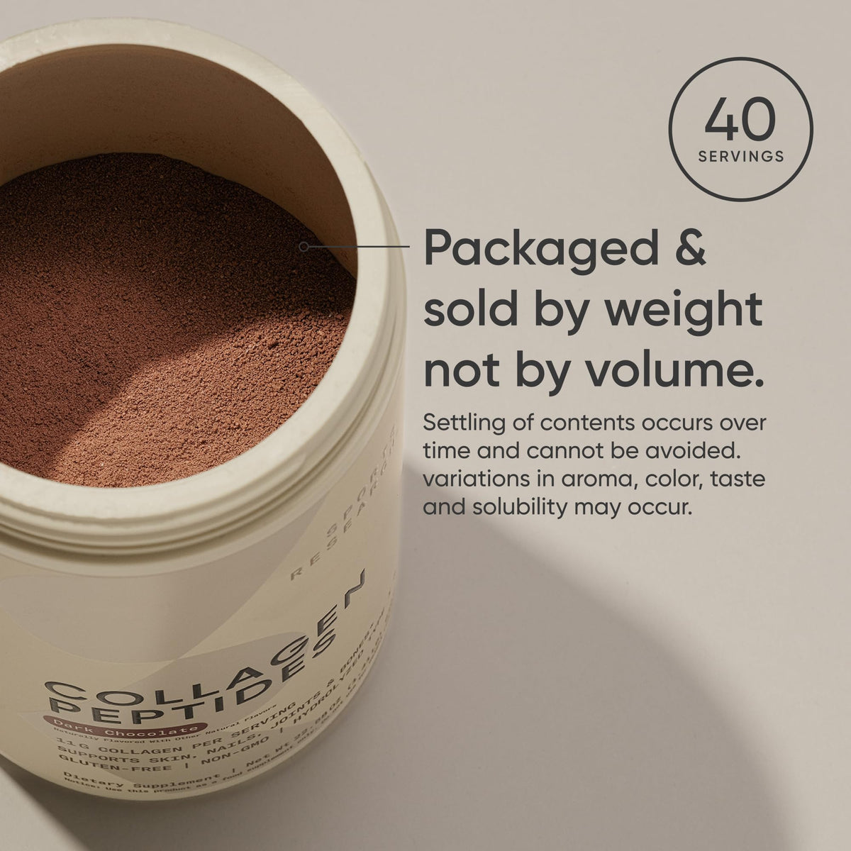 Collagen Peptides Protein Powder Dark Chocolate 1.41lb F160