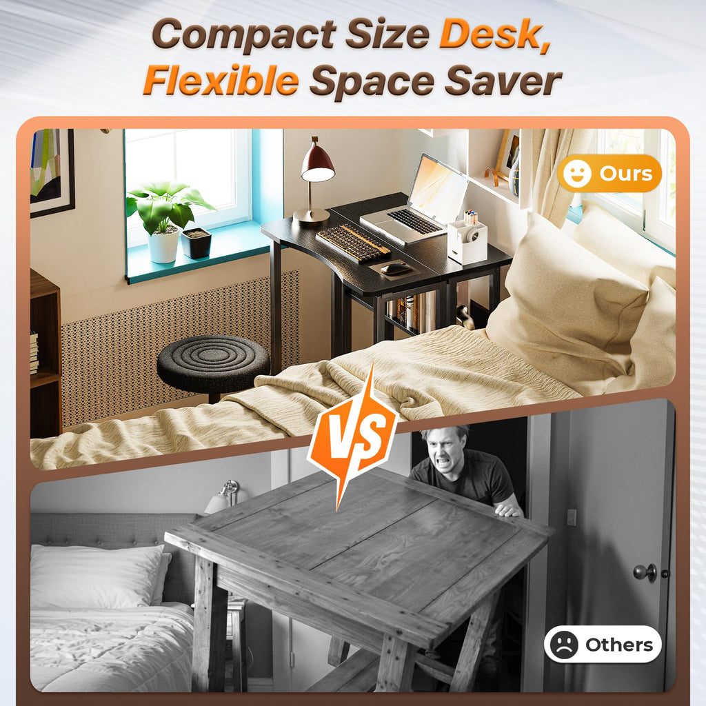 Folding Desk with Storage Shelf Q417