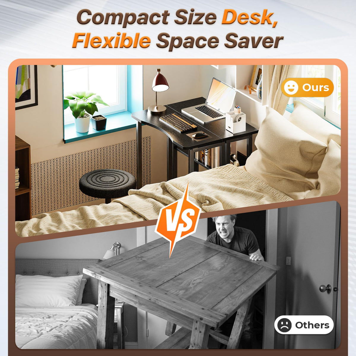Folding Desk with Storage Shelf Q417