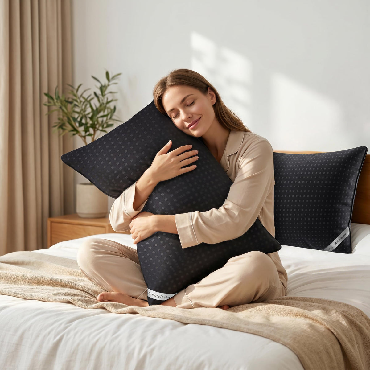 King Size Set of 2 Cooling Down Alternative Bed Pillows O62145