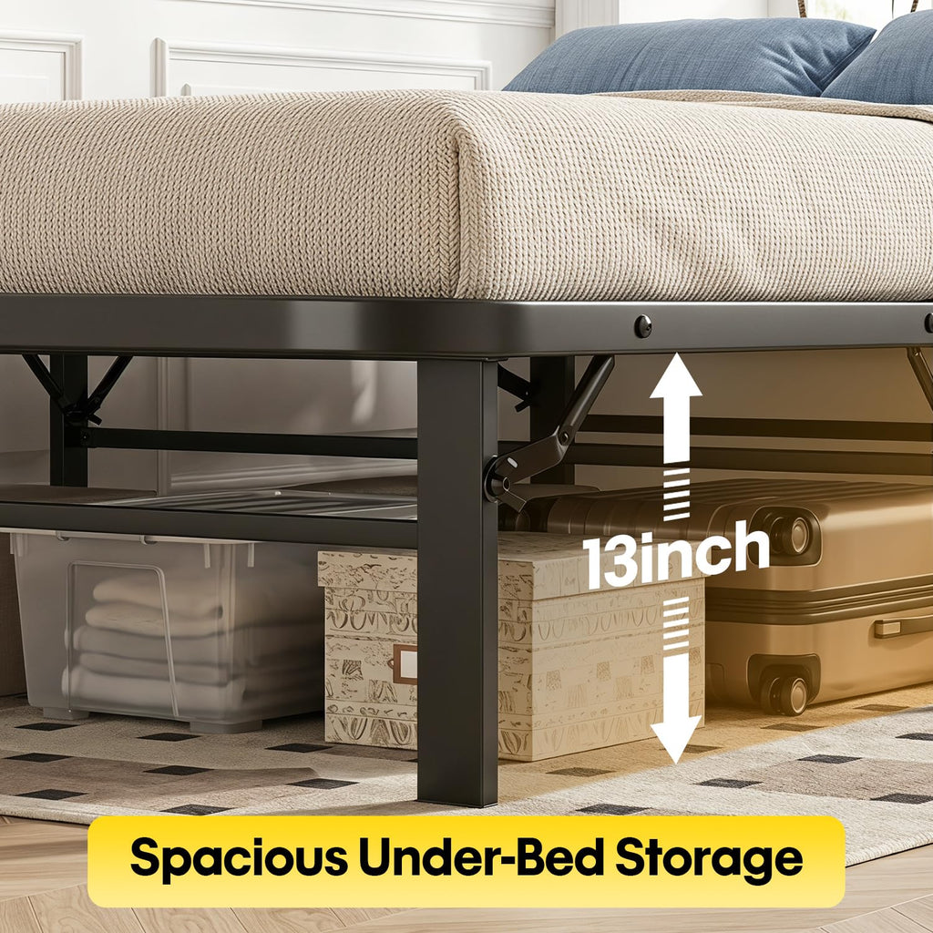 Twin Metal Bed Frame with 6 Legs J391