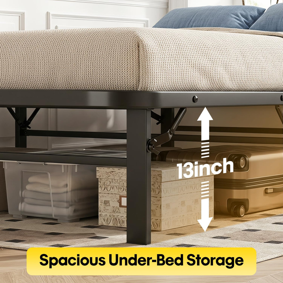 Twin Metal Bed Frame with 6 Legs J391