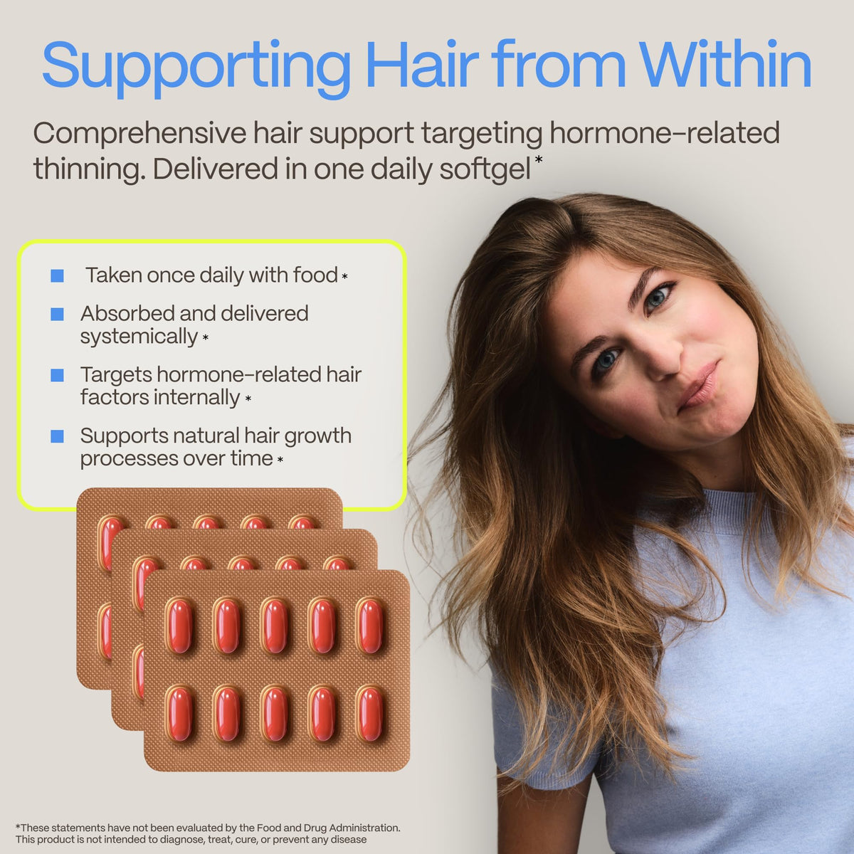 DHT Blocker Hair Growth Supplement with Saw Palmetto & Pumpkin Seed Oil F1206