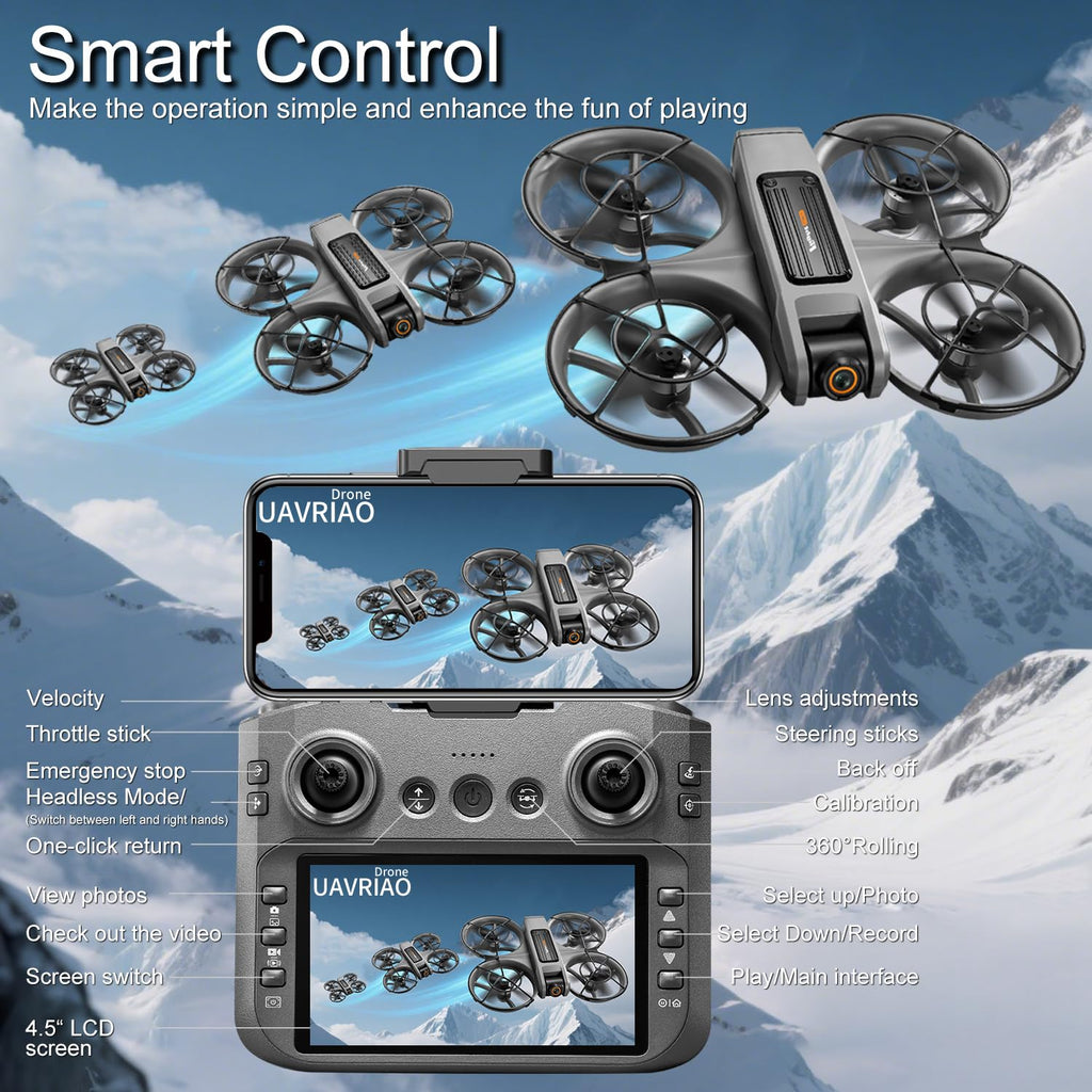 4.5-inch HD Screen Remote Control Drone with 2K Dual Cameras W678