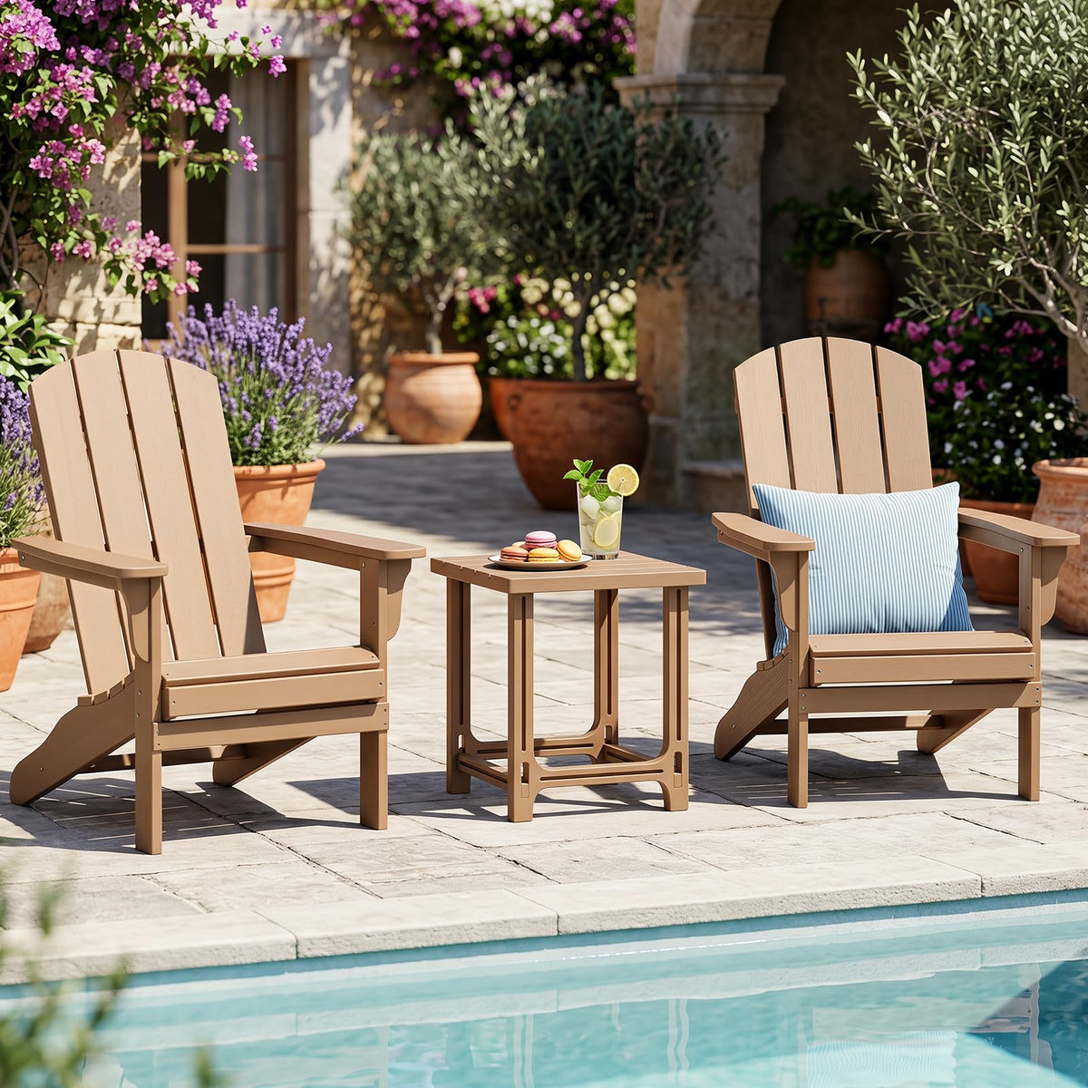 Brown Adirondack Side Table Set of 2 G1355