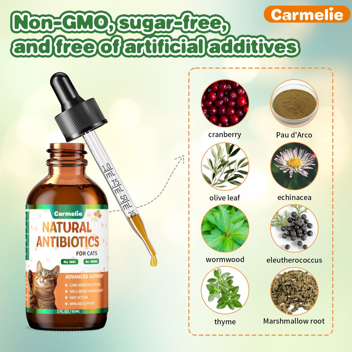 2 fl oz Natural Antibiotics for Cats U774