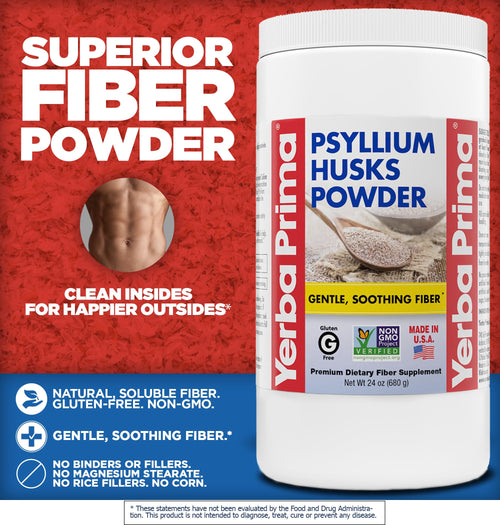 24 oz Unflavored Psyllium Husk Powder Fiber Supplement D162117
