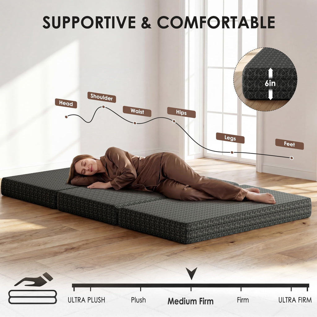 Queen Tri-Fold Memory Foam Mattress T7065