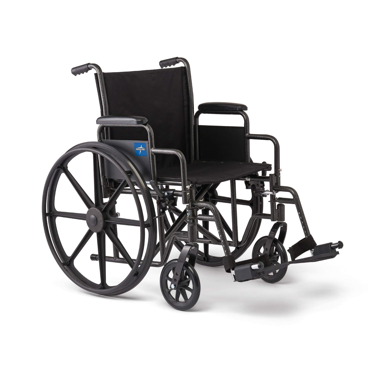 Folding Wheelchair with Swing-Back Desk-Length Arms and Swing-Away Footrests N29612