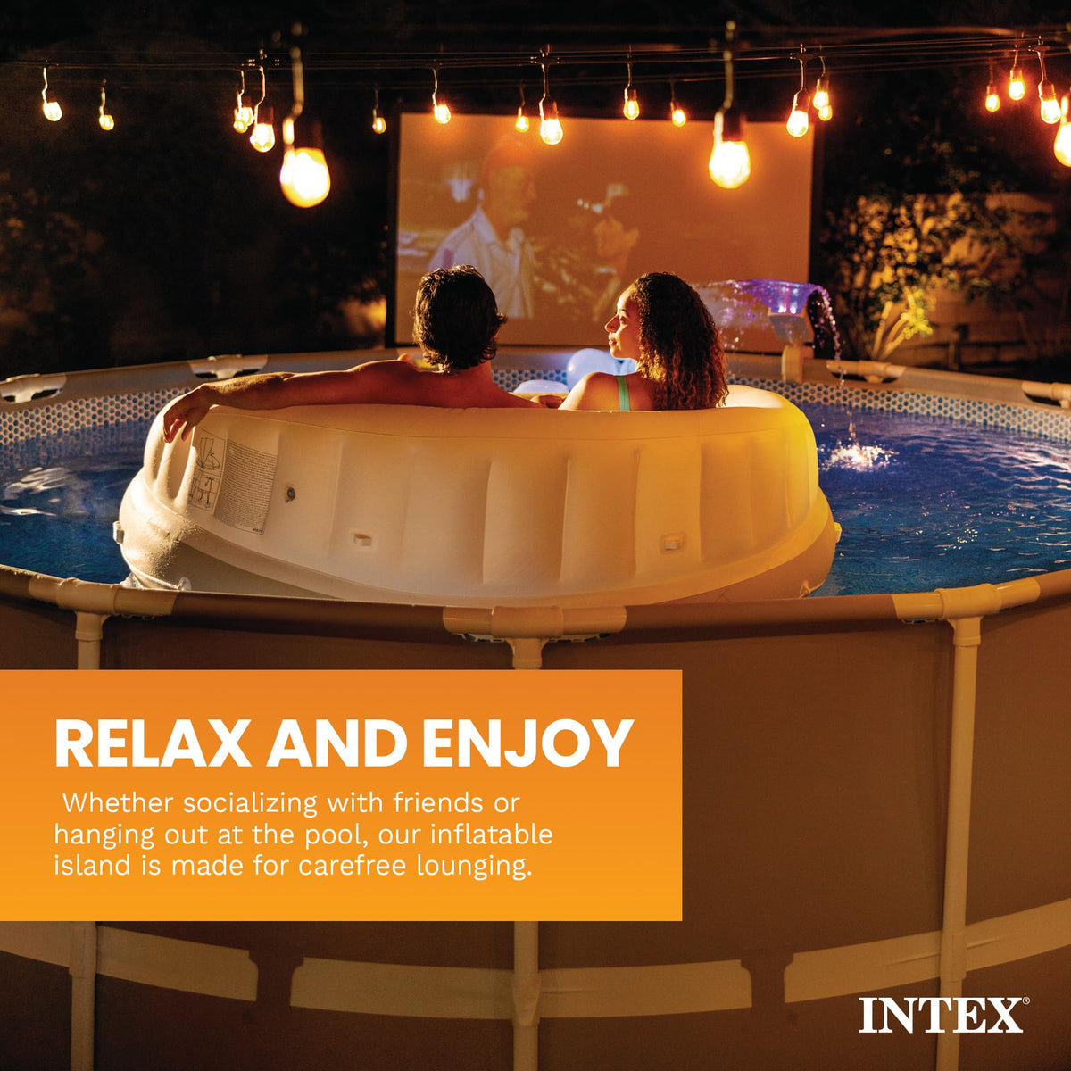 Inflatable Pool Float Lounge with Sunshade M921