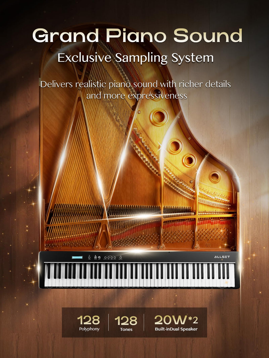 88-Key Weighted Action Digital Piano with Wooden Stand B12215