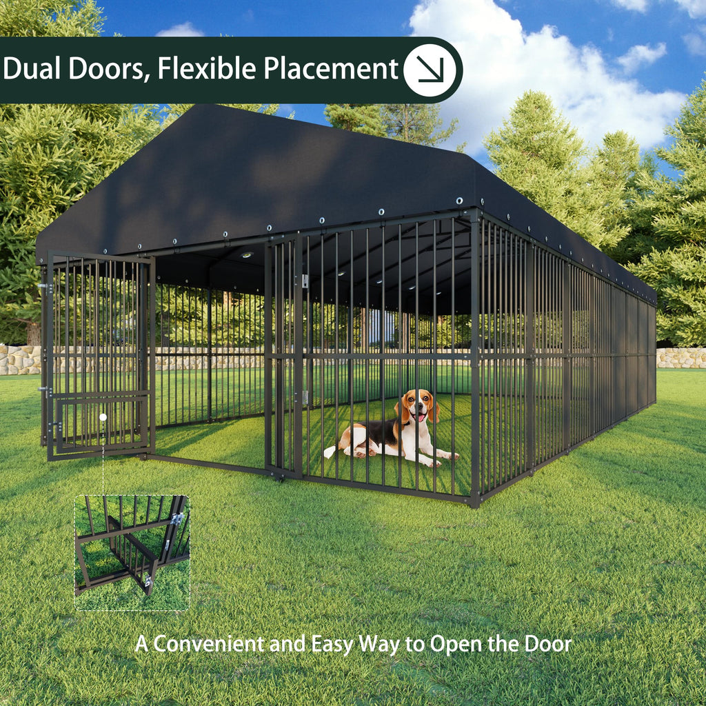 20x10 FT Heavy Duty Outdoor Dog Kennel with Cover X83199