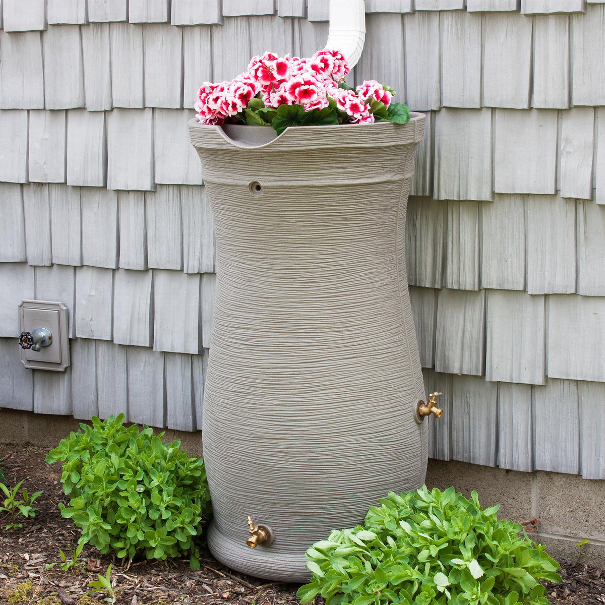 50-Gallon Rain Saver Barrel with 2 Brass Spigots and Screen R187