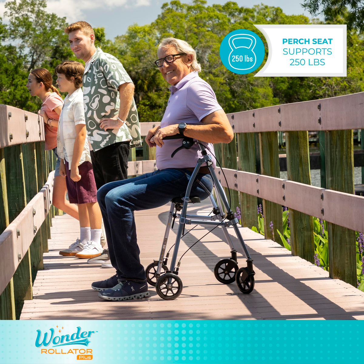 Lightweight Folding Mobility Aid with Four Wheels and Seat Z968