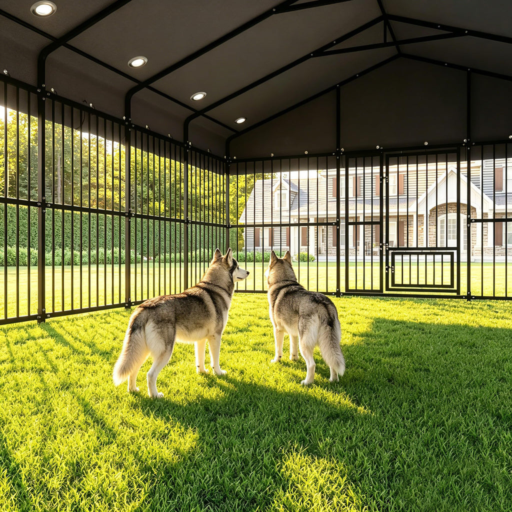20x10 FT Heavy Duty Outdoor Dog Kennel with Cover X83199