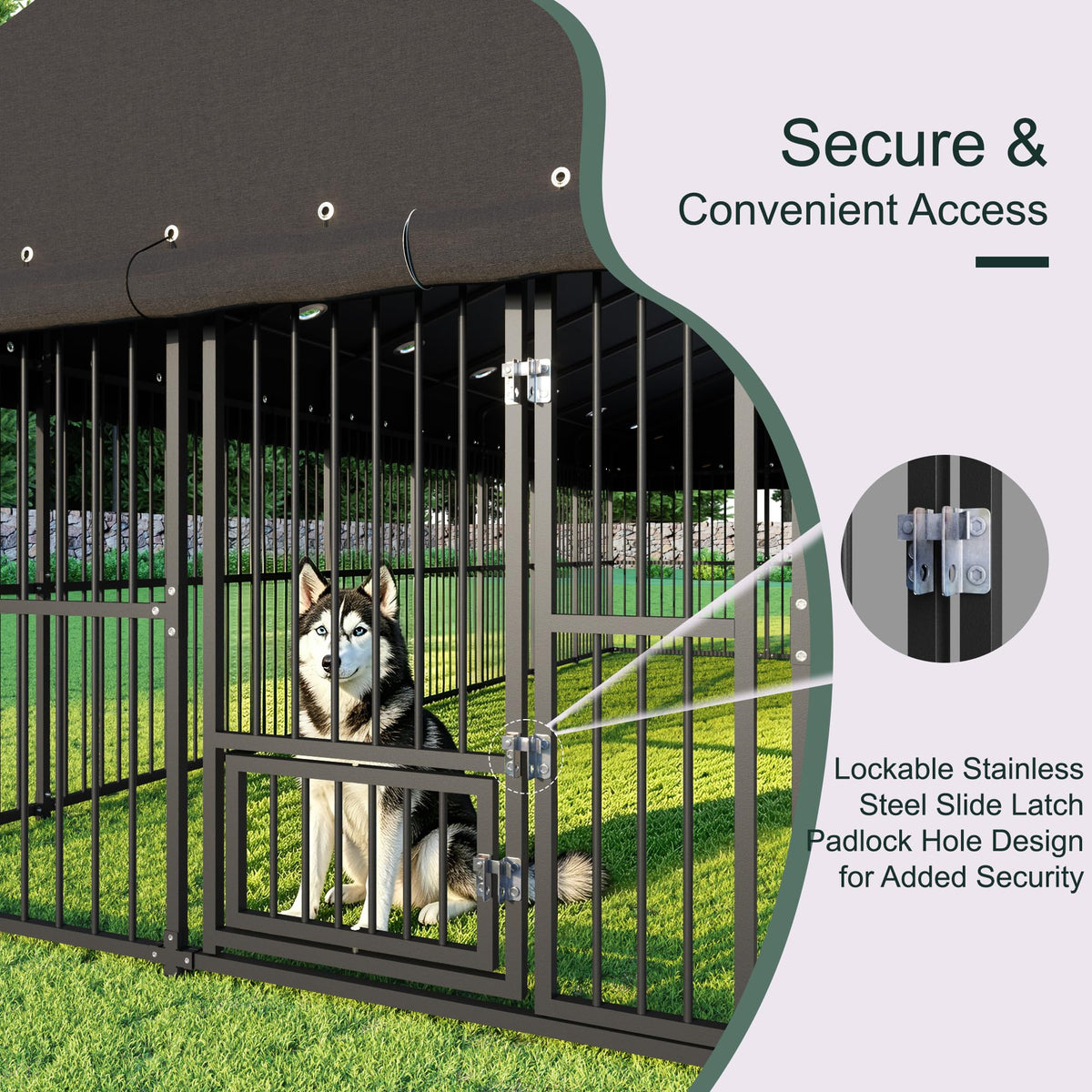 20x10 FT Heavy Duty Outdoor Dog Kennel with Cover X83199