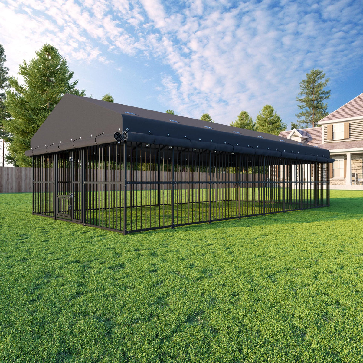 20x10 FT Heavy Duty Outdoor Dog Kennel with Cover X83199